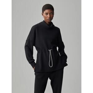 Varley Freya Sweat DoubleSoft Navy Pullover Top Womens XS Cozy Athleisure